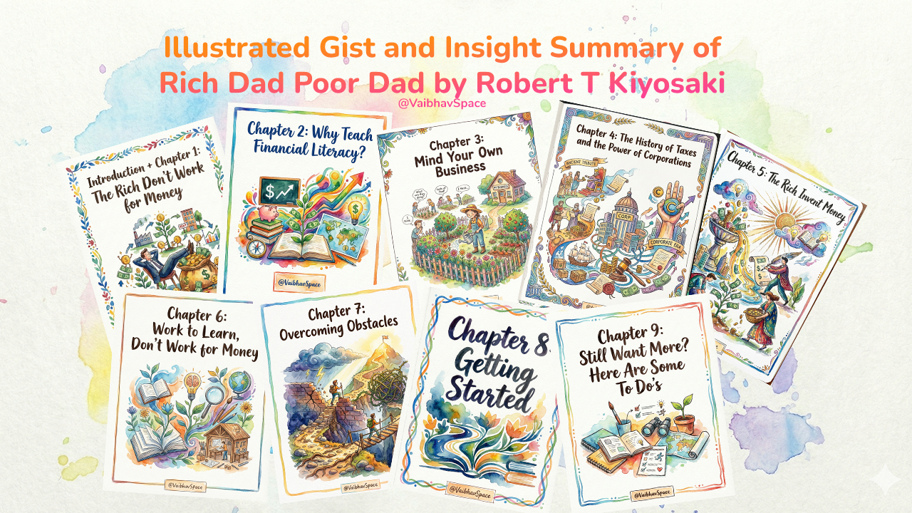 Illustrated Gist and Insight Summary of Rich Dad Poor Dad by Robert T Kiyosaki - Image 2
